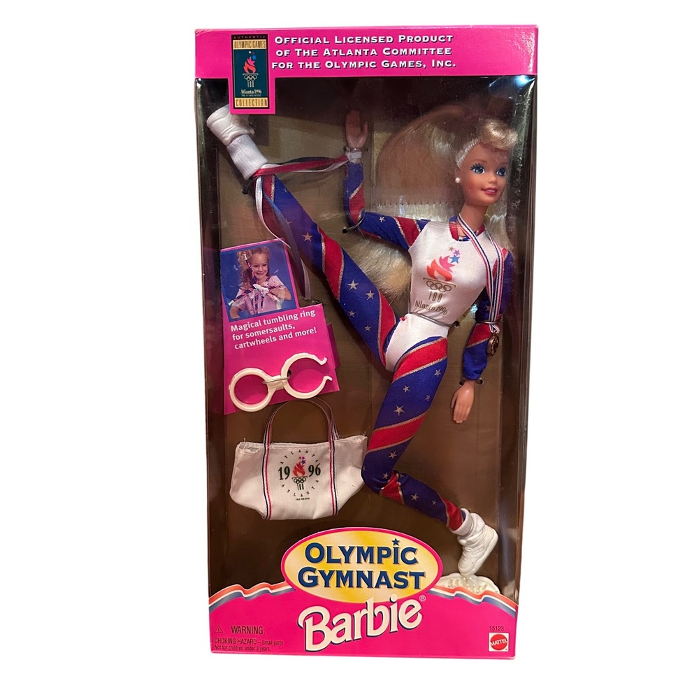 Mattel Olympic Gymnast Barbie 1996 Atlanta Games NIB Red White Blue 15123